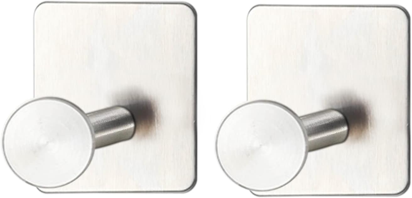 Selbstklebende Haken, Handtuchhalter Aus Edelstahl Mit Klebefläche, Robuste Haken, 2 Stück (silber)