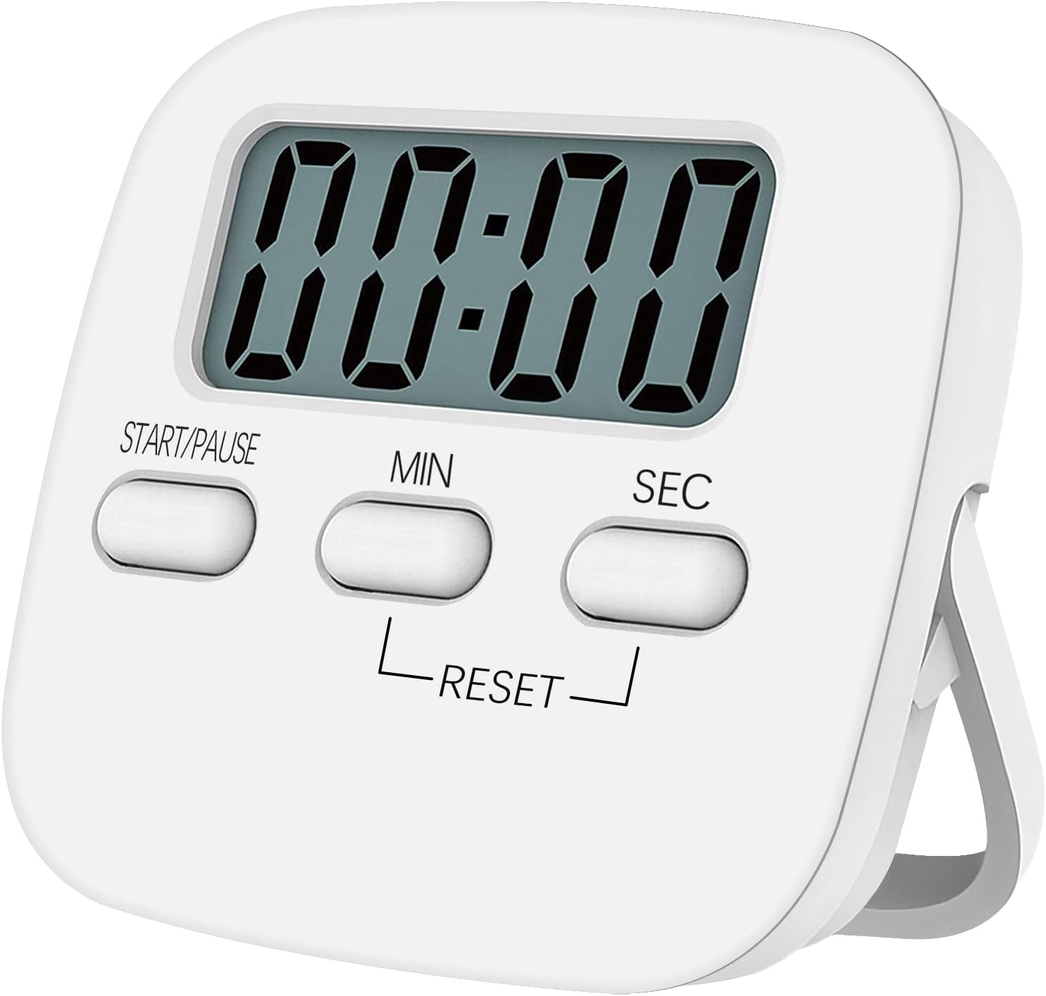 Magnetischer Küchentimer Mit Großem Lcd-bildschirm, Stoppuhr, Akustischem Alarm Und Countdown-funktion Weiß.