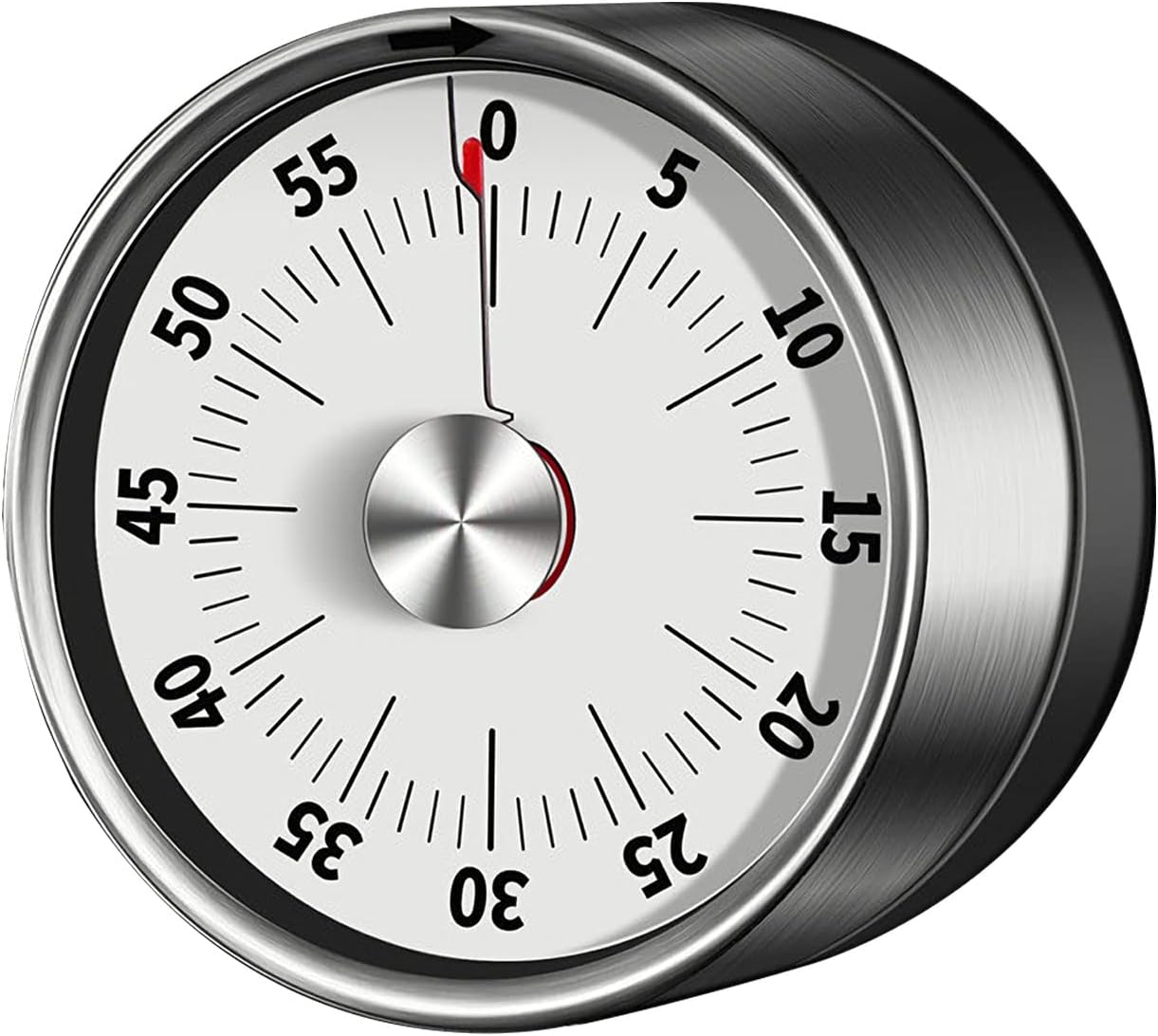 Visueller Analogtimer, 55 Minuten, Küchentimer, Geeignet Für Kinder Und Erwachsene, Countdown-anzeige, Restzeitanzeige, Akustischer Alarm (weiß).