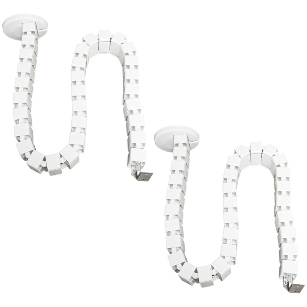 Kabelmanagement-set, Verstellbarer, Flexibler Vier-wege-kabelorganizer Für Büros, Weiß, 2 Stück (quadratisch, 130 Cm)