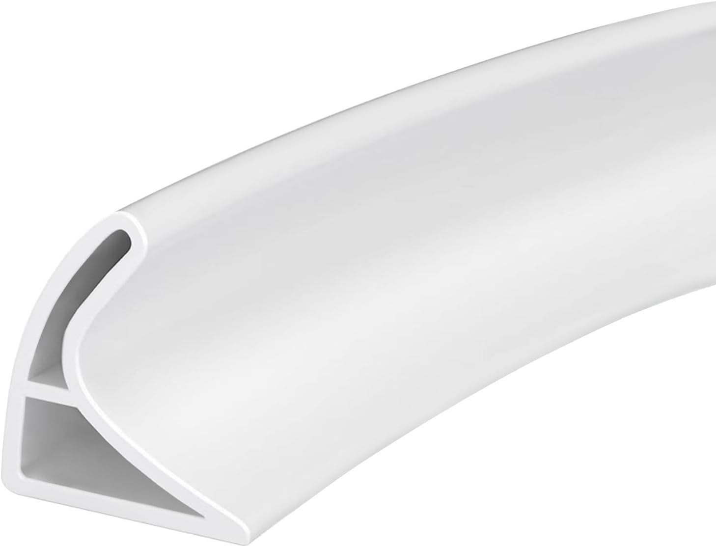 Gebogene Duschschwelle – Für Böden, Badezimmer, Badewannen, Küchen – Weiß – 3 Cm X 4,5 Cm X 200 Cm