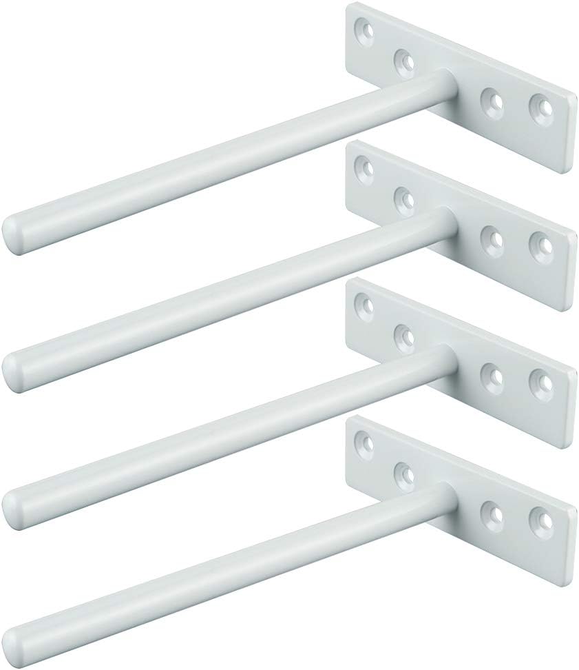 Verdeckte Wandregalhalterung, Wandregalhalterung Aus Metall, Verdeckte Wandregalhalterung Aus Holz, Mattschwarzer Edelstahl, 4er-set (weiß)