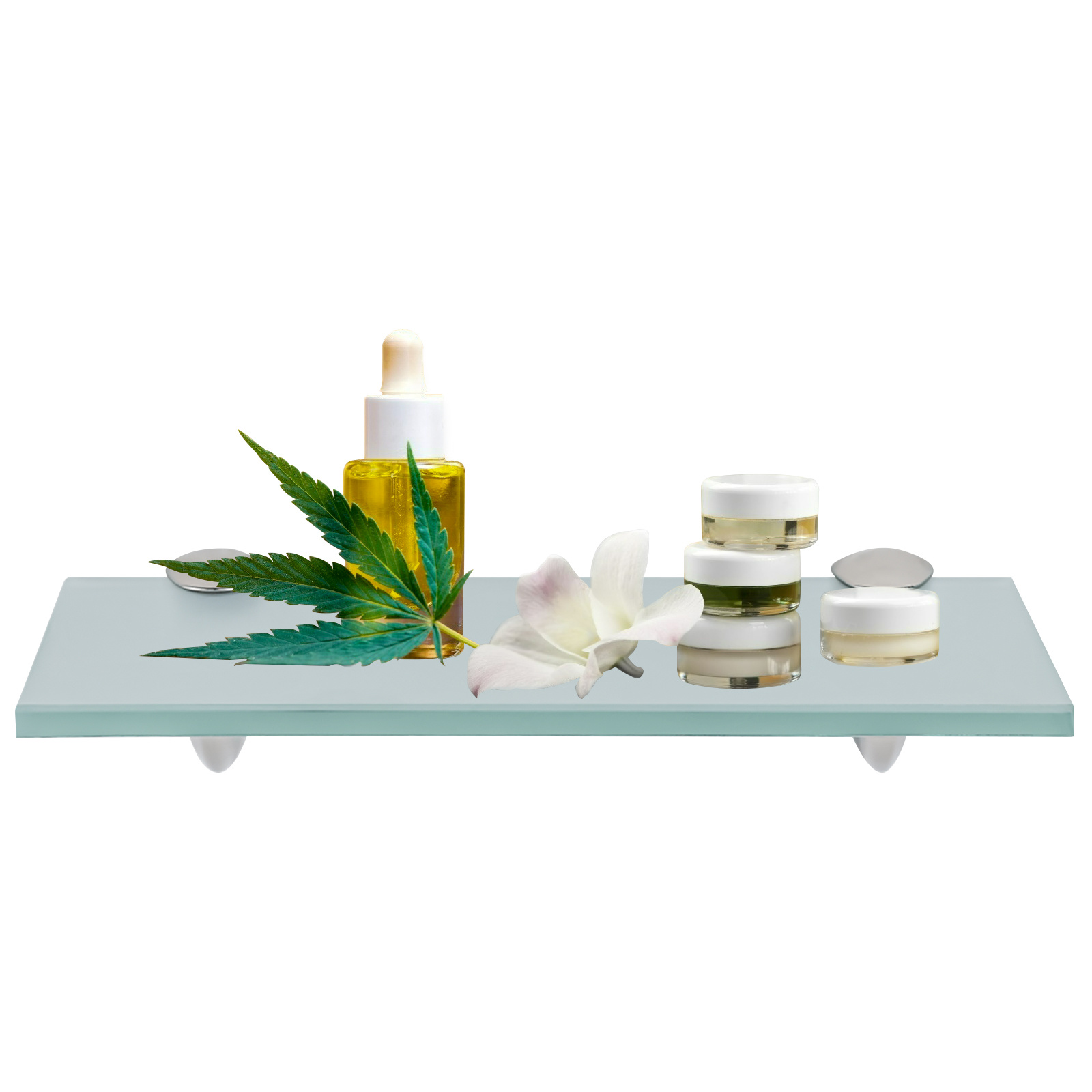 Jiubiaz Glasboden Wandregal 40 X 10 X 0,8 Cm, Glasregal Milchglas Mit Halterung, Badregal Ablage Hängeregal Für Badezimmer