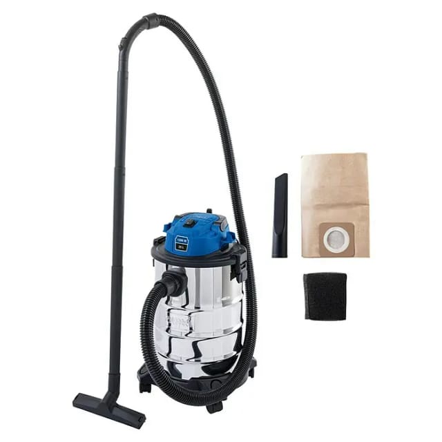 Staubsauger Nass- und Trockensauger Edelstahl 1200w 25l Scheppach vc25