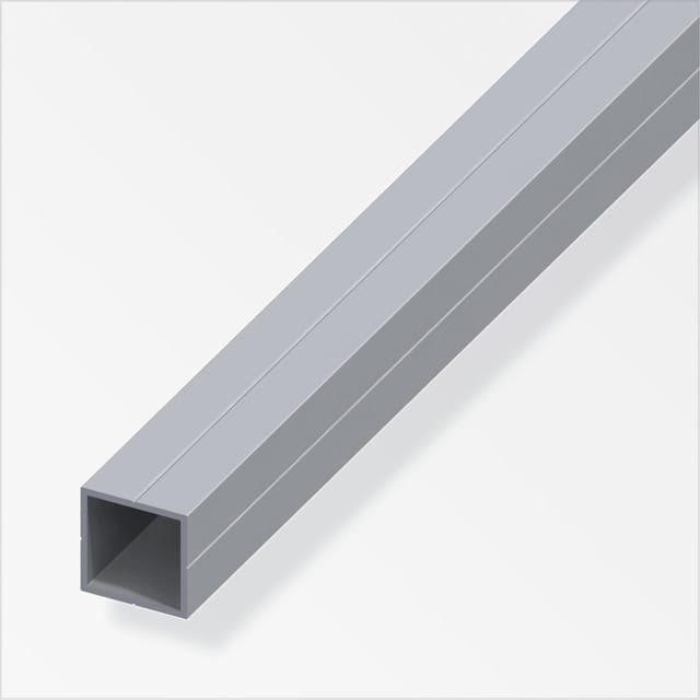 alfer Quadratrohr 1 m, 23.5 x 1.5 mm, PVC (Kunststoff), glatt, grau Profil