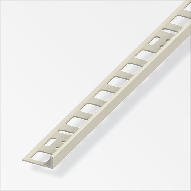 alfer Winkelprofil 1 m, 10 x 21 mm PVC (Kunststoff) glatt beige Winkelprofile