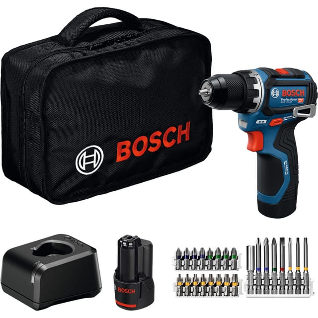 Bosch Akku-Bohrschrauber GSR 12V-32, 2x 2.0Ah und Ladegerät in Werkzeugtasche
