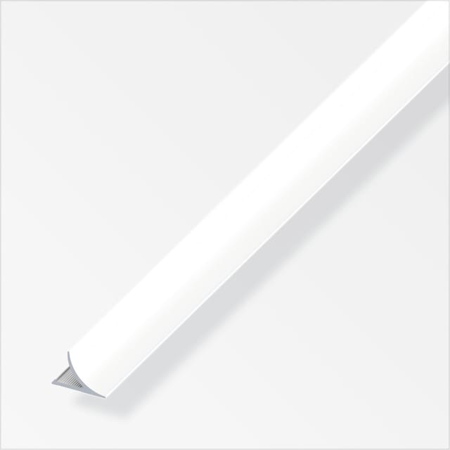alfer Randfugeabdeckprofil 1 m, 8 x 13 mm Alu beschichtet brillantweiss Profil