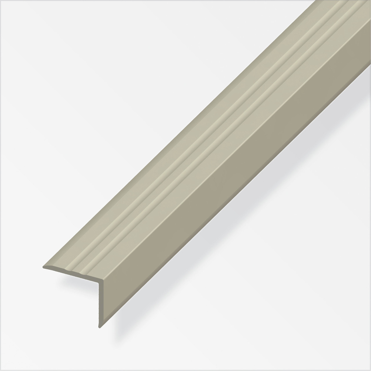 alfer Treppenprofil 1 m, 25 x 21 mm PVC (Kunststoff) glatt braunbeige Treppenkantenprofil