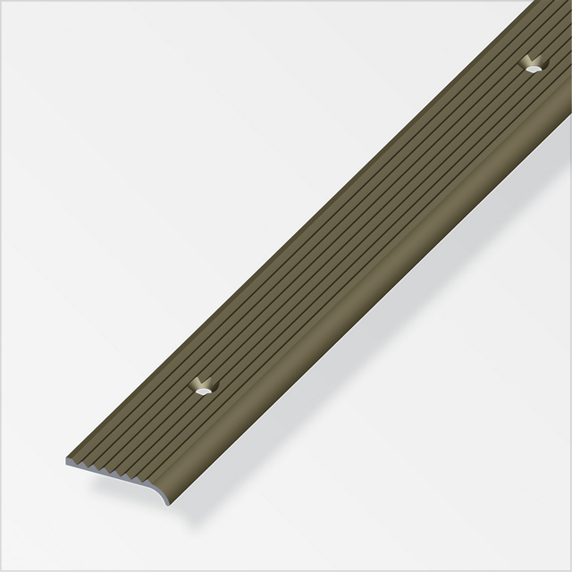alfer Rundabschlussprofil 1 m, 25 x 6 mm Aluminium eloxiert bronze Einlassprofil