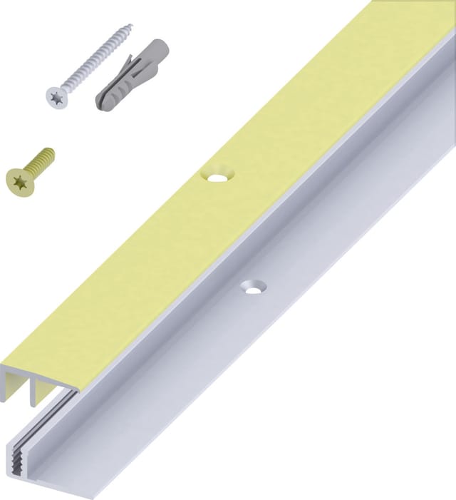 alfer Abschluss- + Träger- 1 m, 21 x 10.5 x 7 - 15 mm Alu eloxiert messing Profil