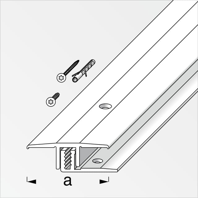 alfer Übergangs-Profil und Träger-Profil 1 m, 33 x 7 - 15 mm Alu silber Profil