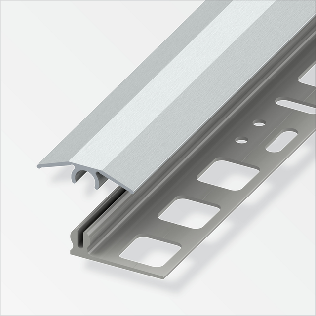 alfer Übergangs-Profil 1 m, 25 x 7 mm Alu eloxiert Edelstahl Optik Übergangsprofil