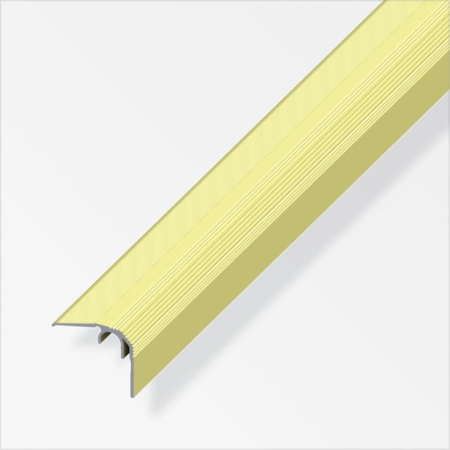 alfer Abschluss-Profil 1 m, 32 x 27 mm Aluminium eloxiert messing Profil