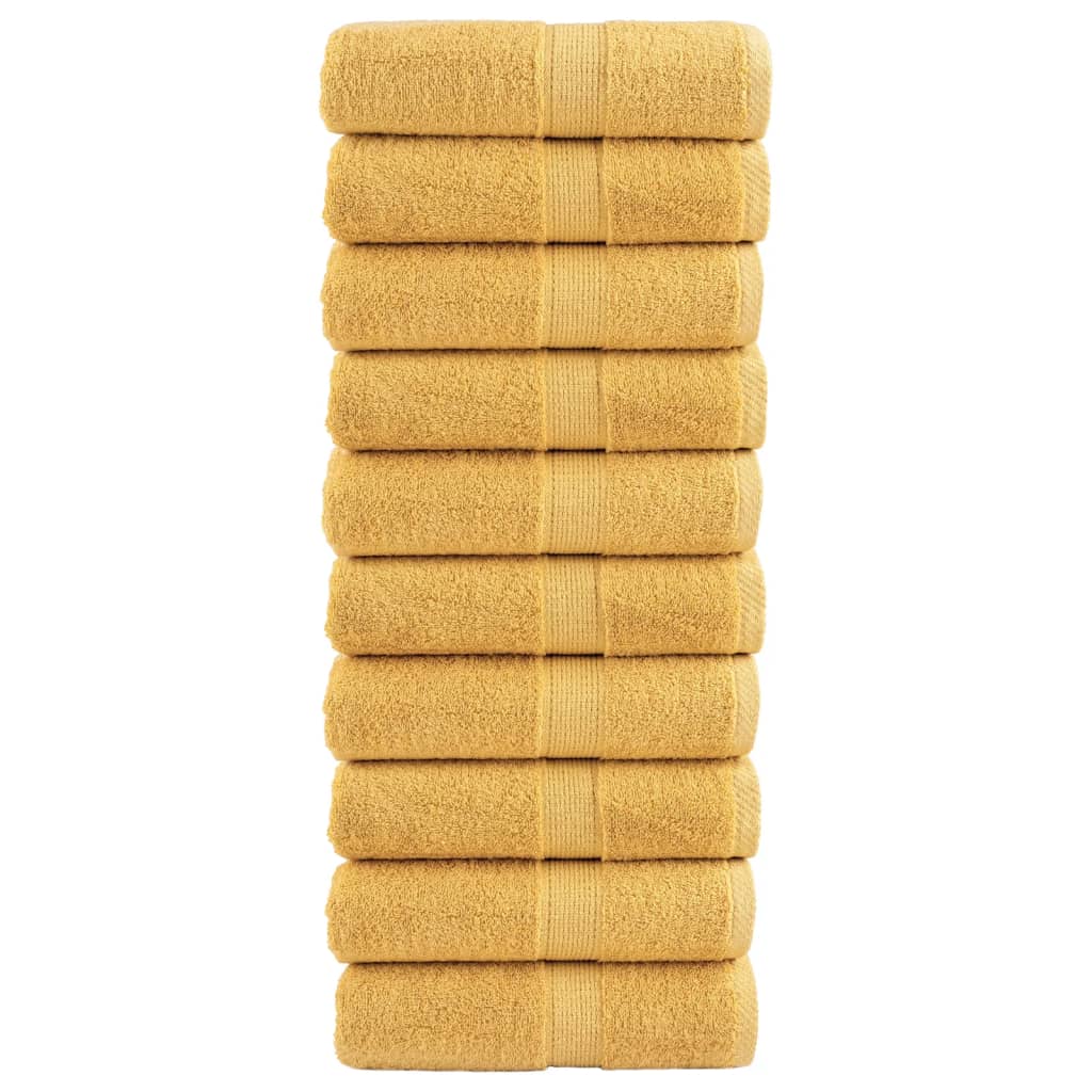 Premium Waschhandtücher Solund 10 Stück Gold 30x30cm 600gsm Vidaxl