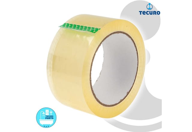 tecuro PREMIUM Acrylat-Paketklebeband PP31, transparent, 50 mm x 66 m, leise abrollbar, UV- und alterungebeständig