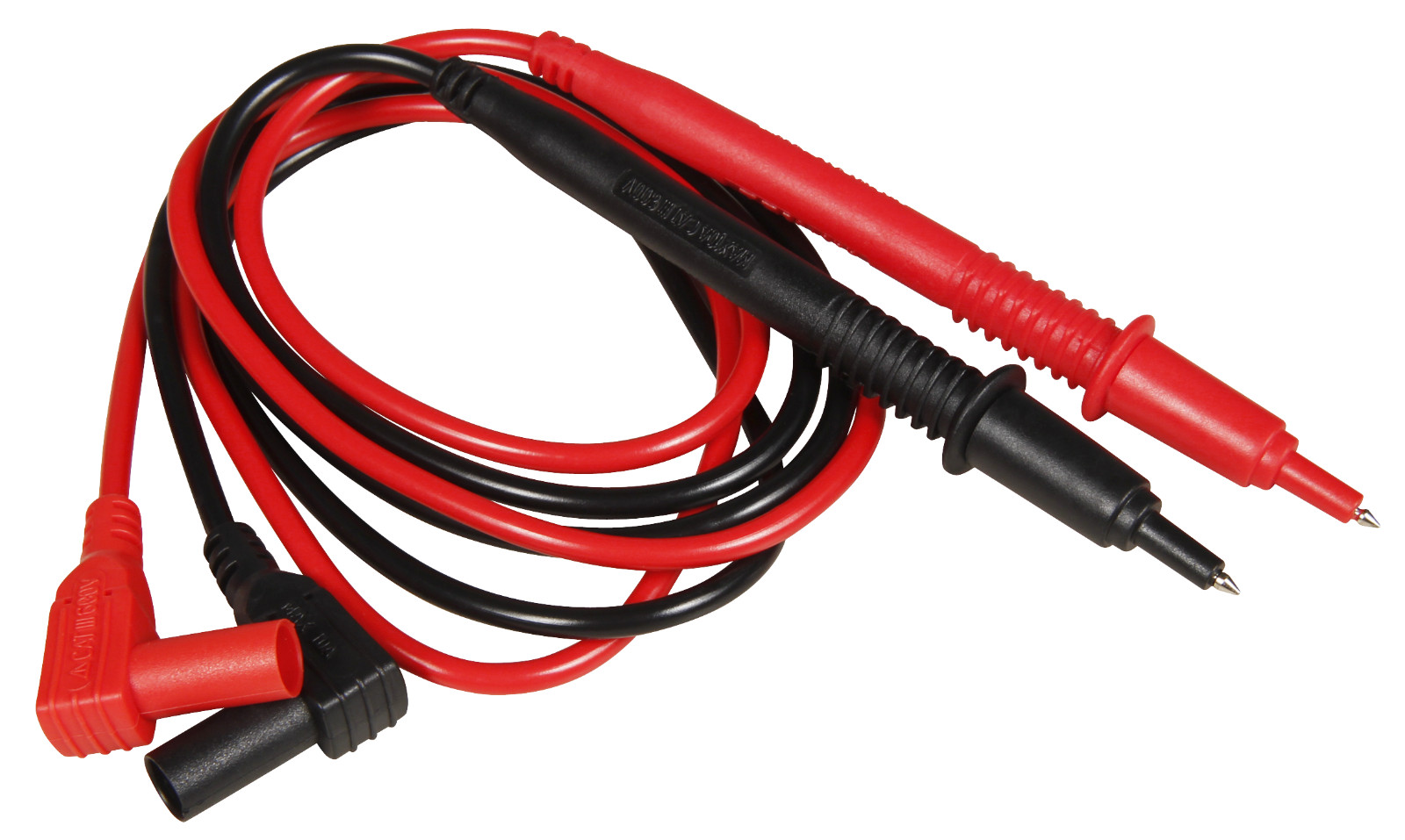 ➡️ Prüfkabelsatz McPower, 90cm lang (Messkabel) isolierte Stecker, schwarz-rot Bild 2