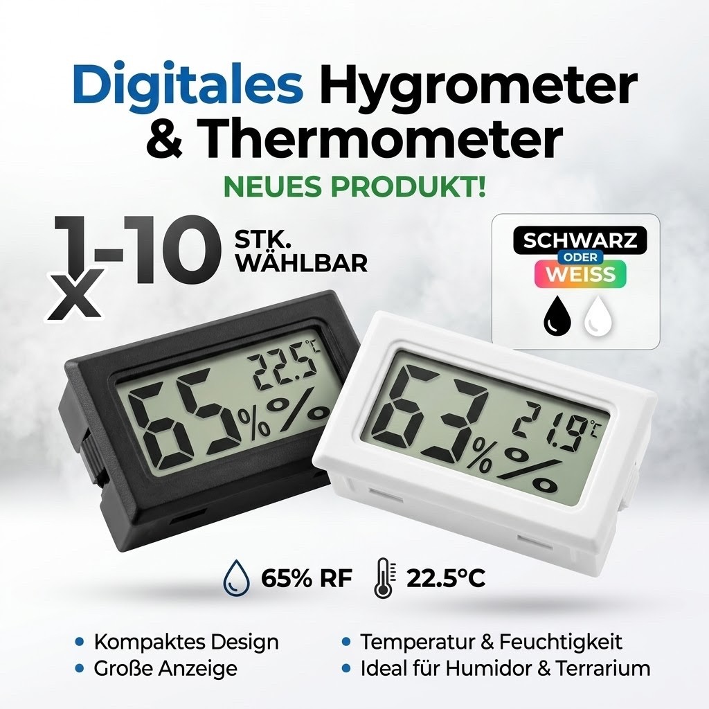 Mini Hygrometer Thermometer 1-10x Luftfeuchtigkeit und Temperaturmesser Gerät Bild 2