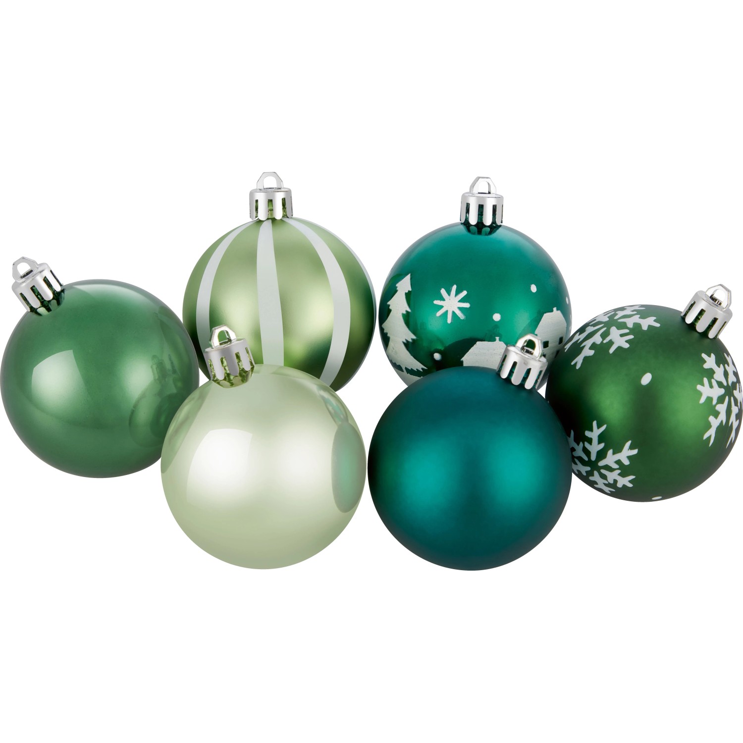 OBI Weihnachtskugeln Kunststoff Mehrfarbig 6 cm 12er Set