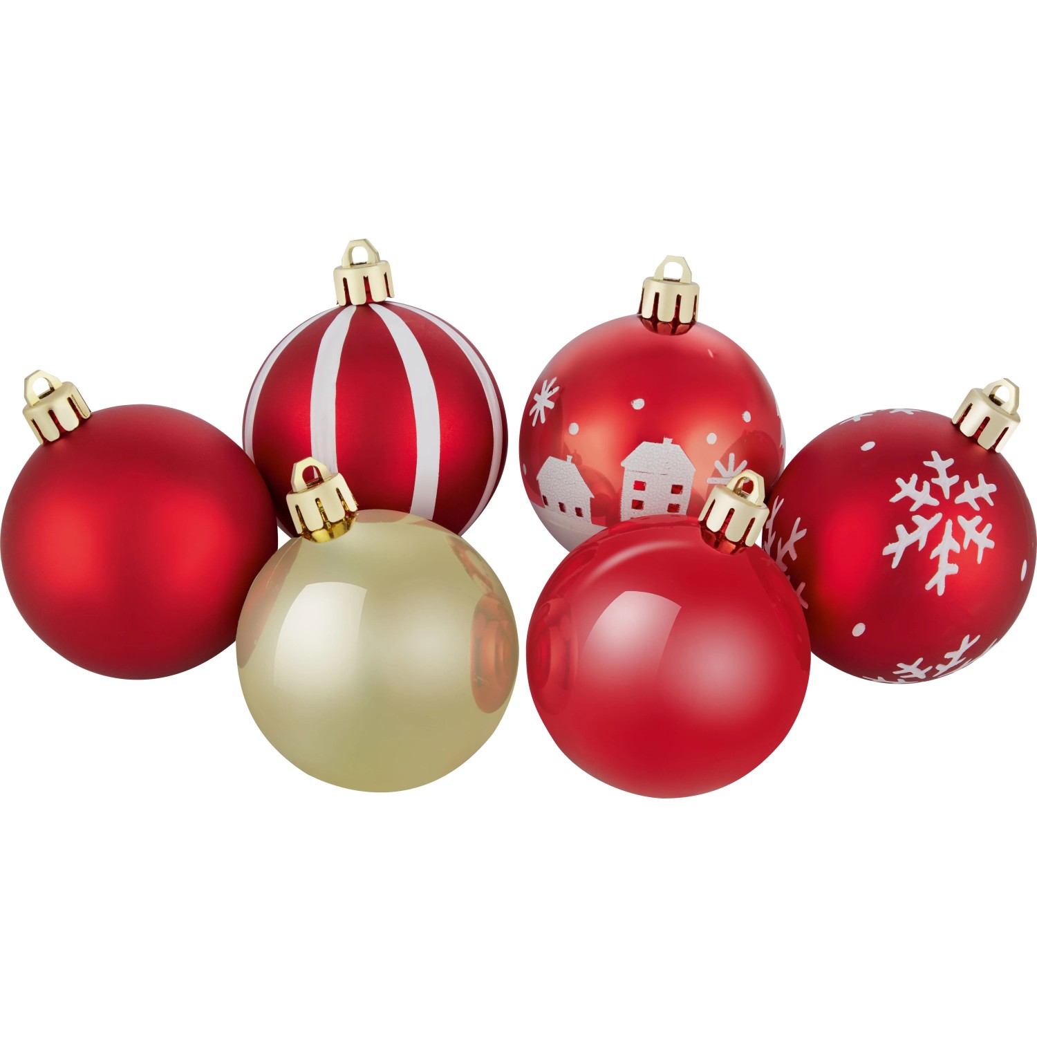 OBI Weihnachtskugel Kunststoff Mehrfarbig 6 cm 12 Stück