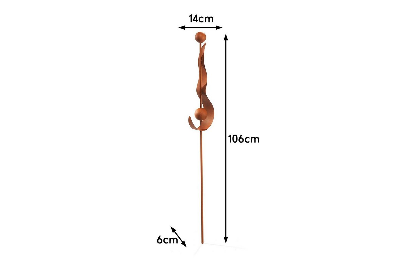 Kobolo Gartenstecker Dekostecker RUSTY DROPS in Rostoptik aus Metall (1 Stück) Bild 5