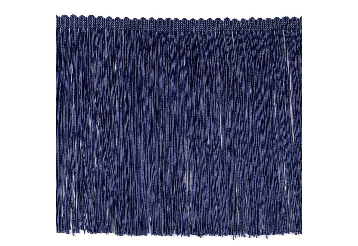 maDDma Webband Fransenborte extrabreit ab 1m Meterware 155mm Quastenborte Zierborte, marineblau Bild 2