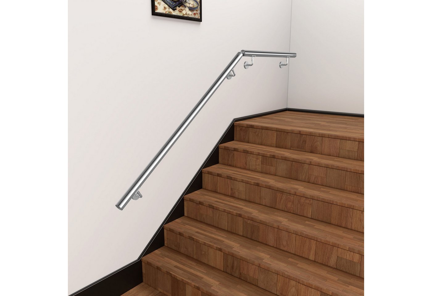 Duschparadies Handlauf Edelstahl Handlauf Wandhandlauf Treppengeländer Innen & Außen Geländer, 80 cm Gesamtlänge, (Packung), 304 Edelstahl Rostbeständigkeit Bild 2