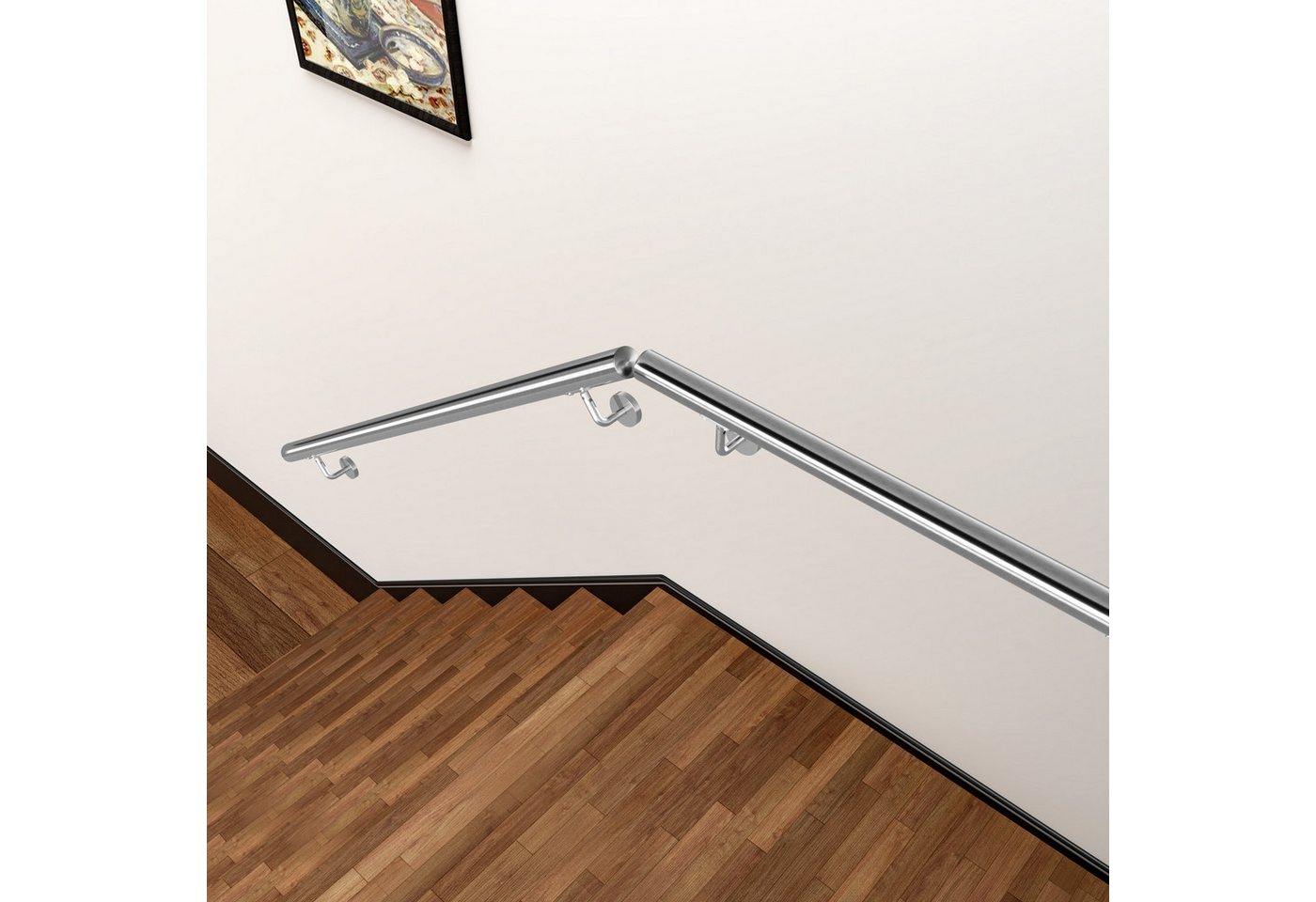 Duschparadies Handlauf Edelstahl Handlauf Wandhandlauf Treppengeländer Innen & Außen Geländer, 80 cm Gesamtlänge, (Packung), 304 Edelstahl Rostbeständigkeit Bild 5