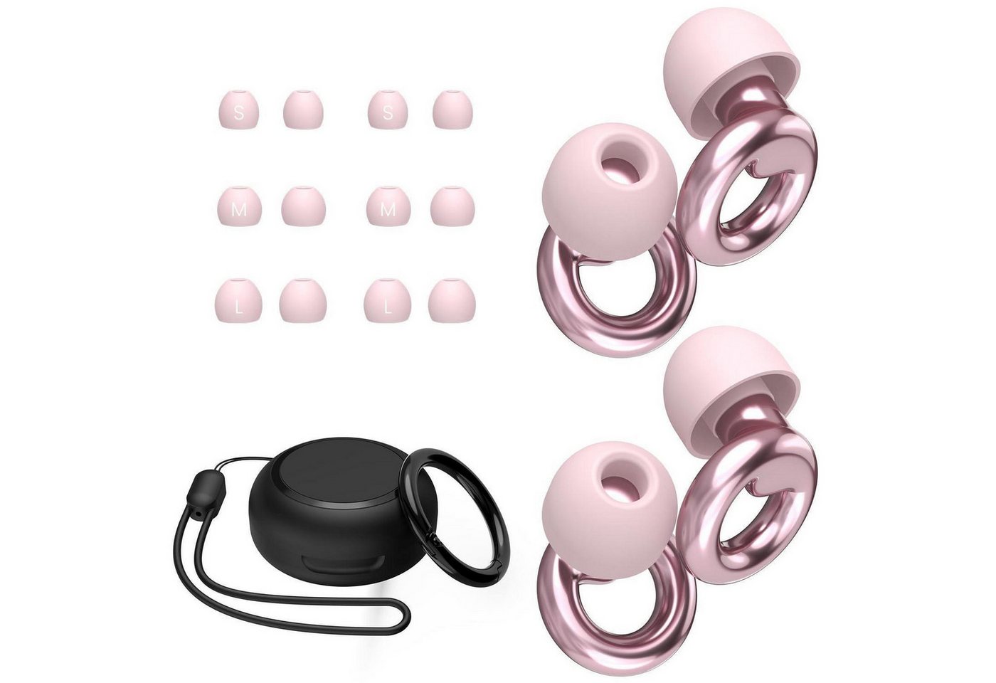 LuxusKollektion Gehörschutzstöpsel Ohrstöpsel Schlaf Geräuschreduzierung 2 Paar Rosa Bild 4
