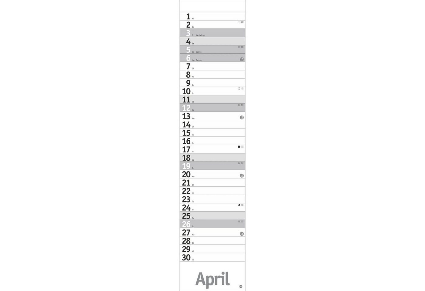 HEYE Wandkalender Langplaner, silber 2026 Bild 3