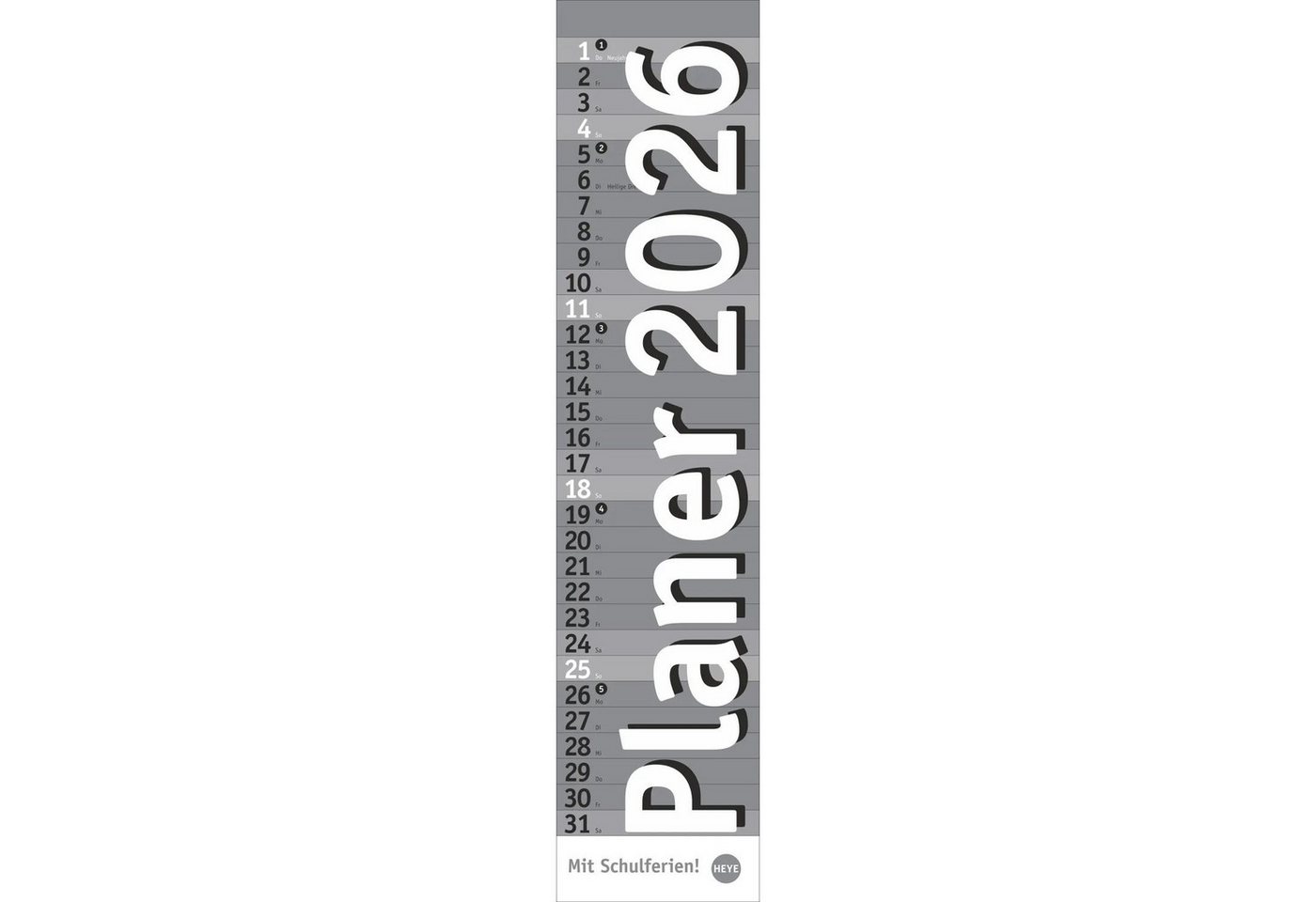 HEYE Wandkalender Langplaner, silber 2026 Bild 4