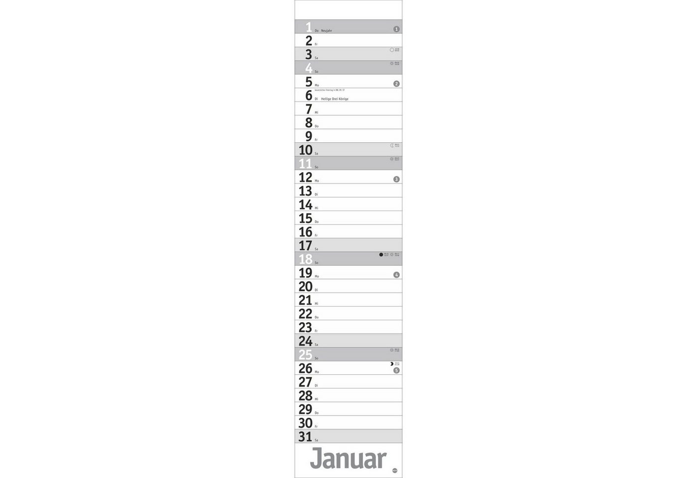 HEYE Wandkalender Langplaner, silber 2026 Bild 5