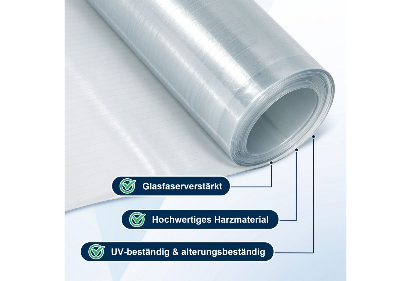 Clanmacy Wellplatte Dachplatte, flexible Lichtplatte, Maße: 50 × 500 cm Bild 2