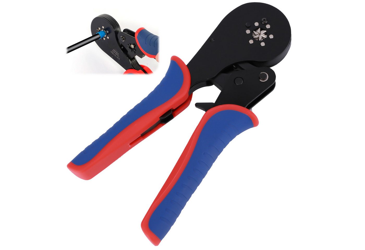 BlingBin Crimpzange Aderendhülsenzange Crimpzangen Aderendhülsen Presszange, 1er Set 1-tlg., Crimpbereich: 0,08–16 mm² (30–16 AWG), Crimpzange für Aderendhülsen Kabelverbinder aus Kohlenstoffstahl Bild 4