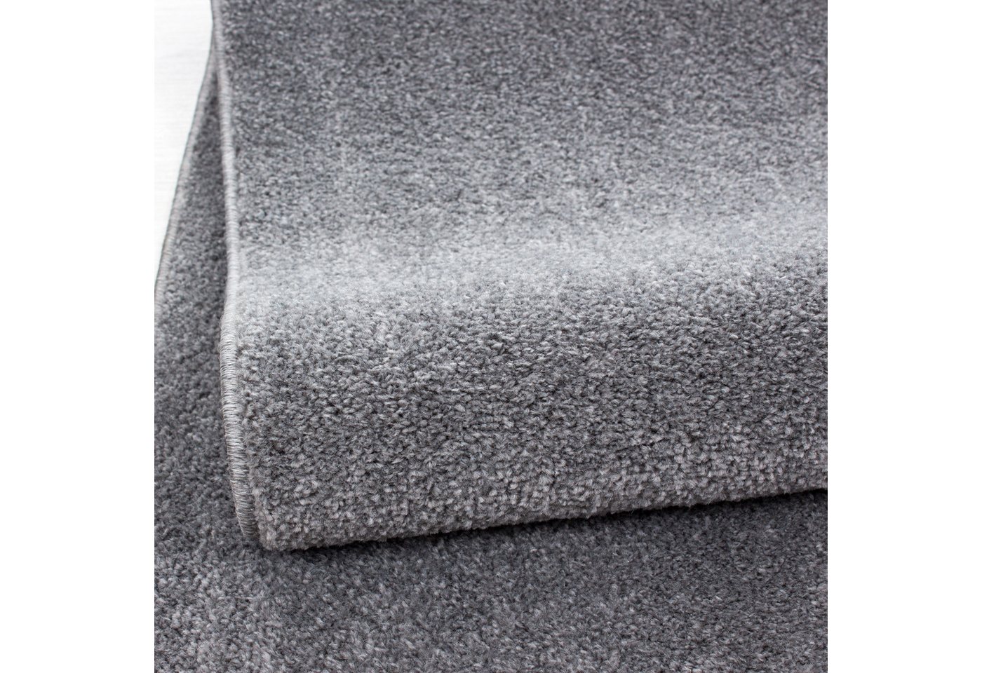 KADIMA DESIGN Teppich MAIN Wohnzimmer Schlafzimmer Waschbar Wohnzimmerteppich Einfarbig, Rund, Höhe: 11 mm, Hellgrau, 120x120 cm, Strapazierfähig Waschbar Bild 4