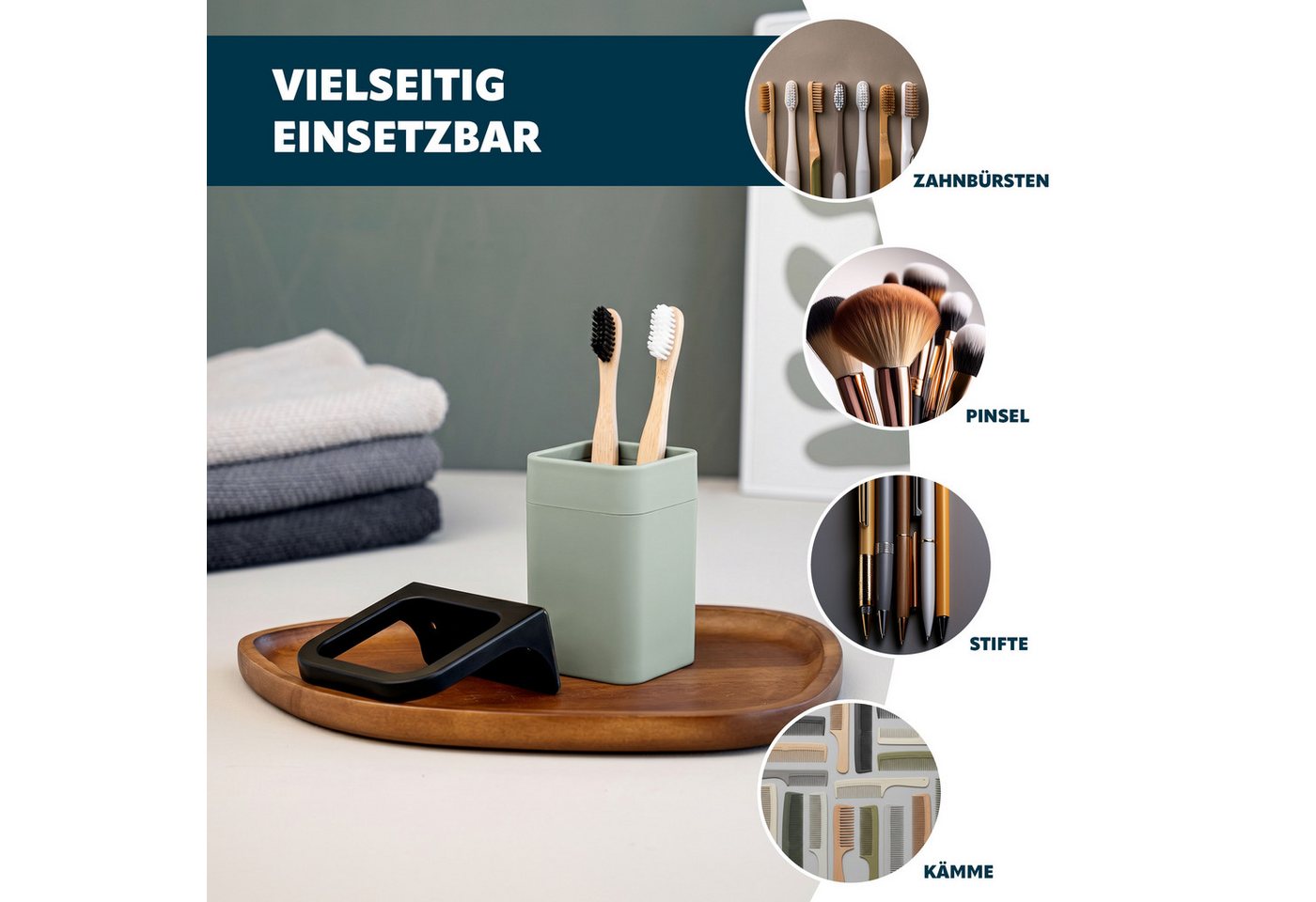bremermann Badaccessoire-Set SAVONA 4tlg. Soft-Touch, eckig