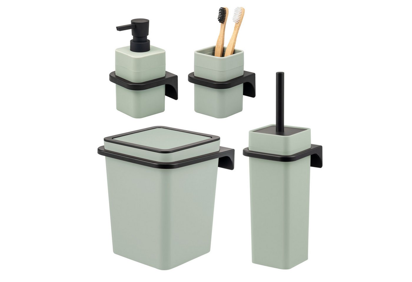 bremermann Badaccessoire-Set SAVONA 4tlg. Soft-Touch, eckig Bild 4