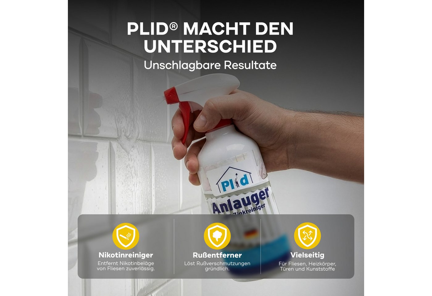 plid Feuchtraumfarbe Premium Anlauger Zinkreiniger Entfetter Kraftreiniger Aktivreiniger, Schnelltrocknend Bild 3