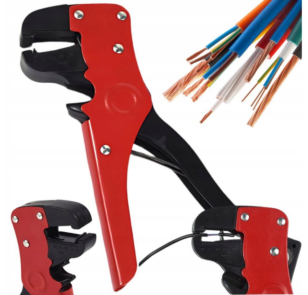 VERK GROUP Abisolierzange Automatische Abisolierzange 17cm Kabelzange Isolierzange 0,2-6mm², 1-tlg., 2-in-1 Funktion, integrierter Kabelschneider Bild 2