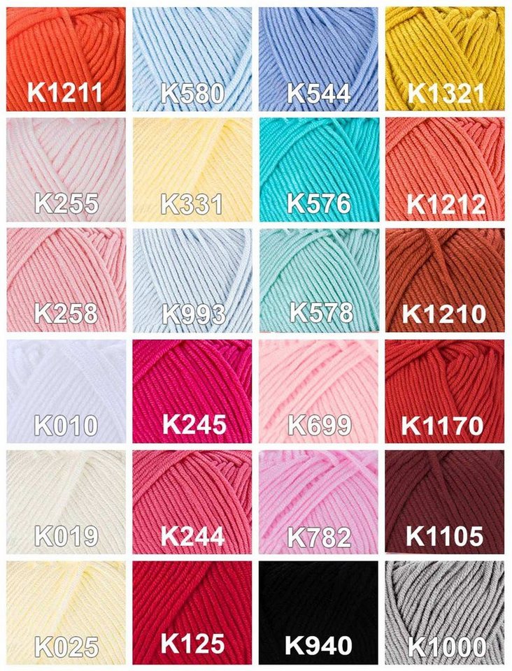 maDDma 5 x 100g Strickwolle Kartopu NO:1 Polyacryl-Wolle Anti Pilling Effekt Häkelwolle, 800 m (Sparpaket), K940 schwarz Bild 2
