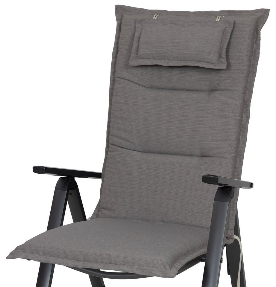 Sun Garden Hochlehnerauflage Auflage Hochlehner Toronto 50318-625 taupe122x51x7 cm Sun Garden, (1 St), Halteband verstellbar mit Bindebändern
