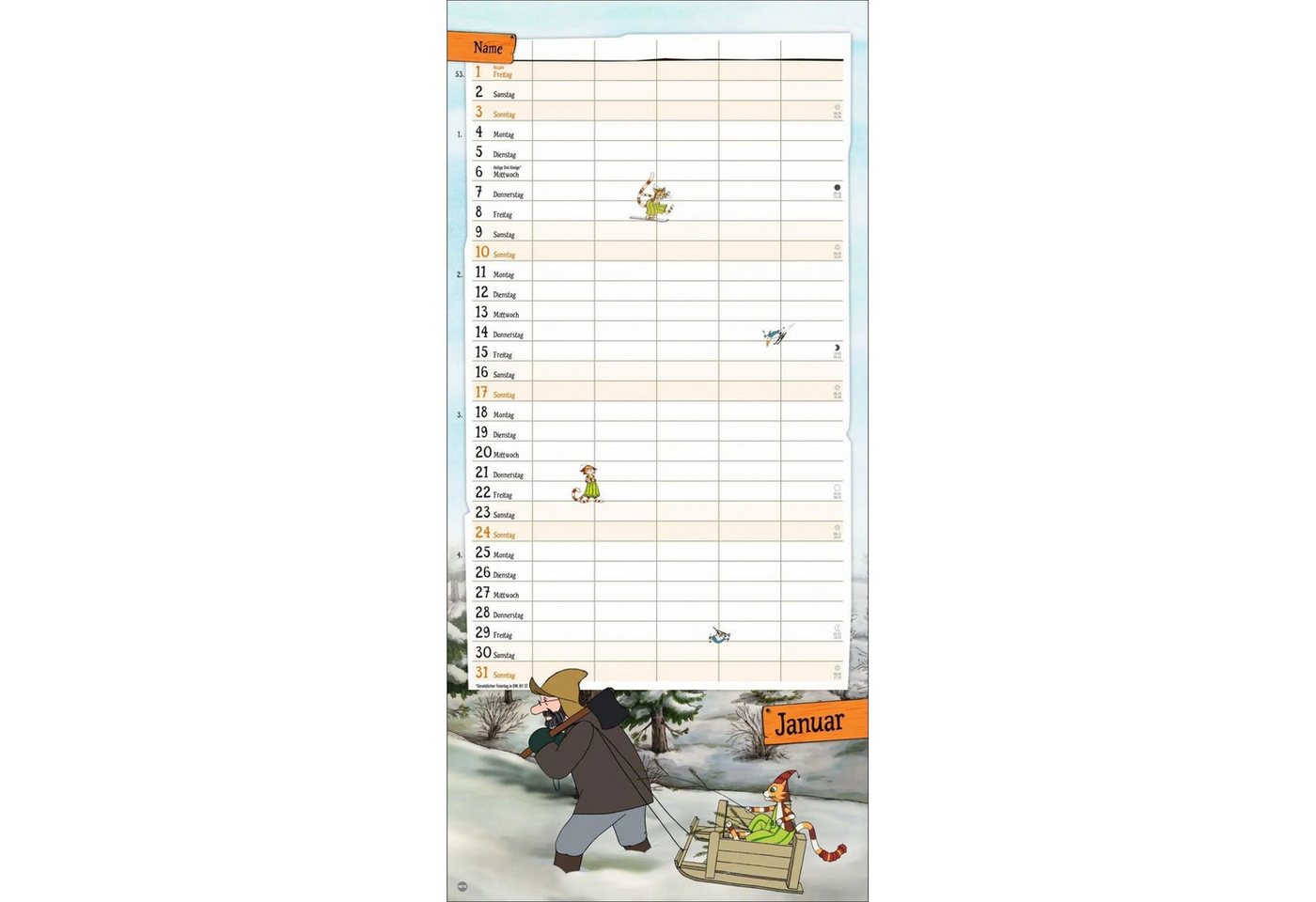 HEYE Wandkalender Pettersson und Findus Familienplaner 2027