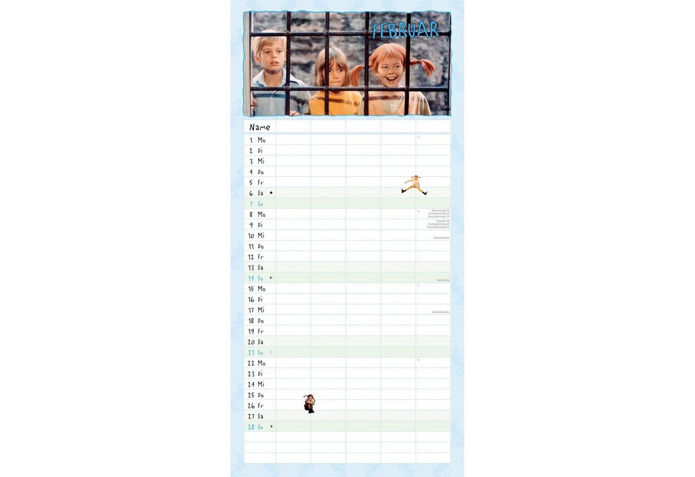 DUMONT Wandkalender Familienplaner Pippi Langstrumpf 2027