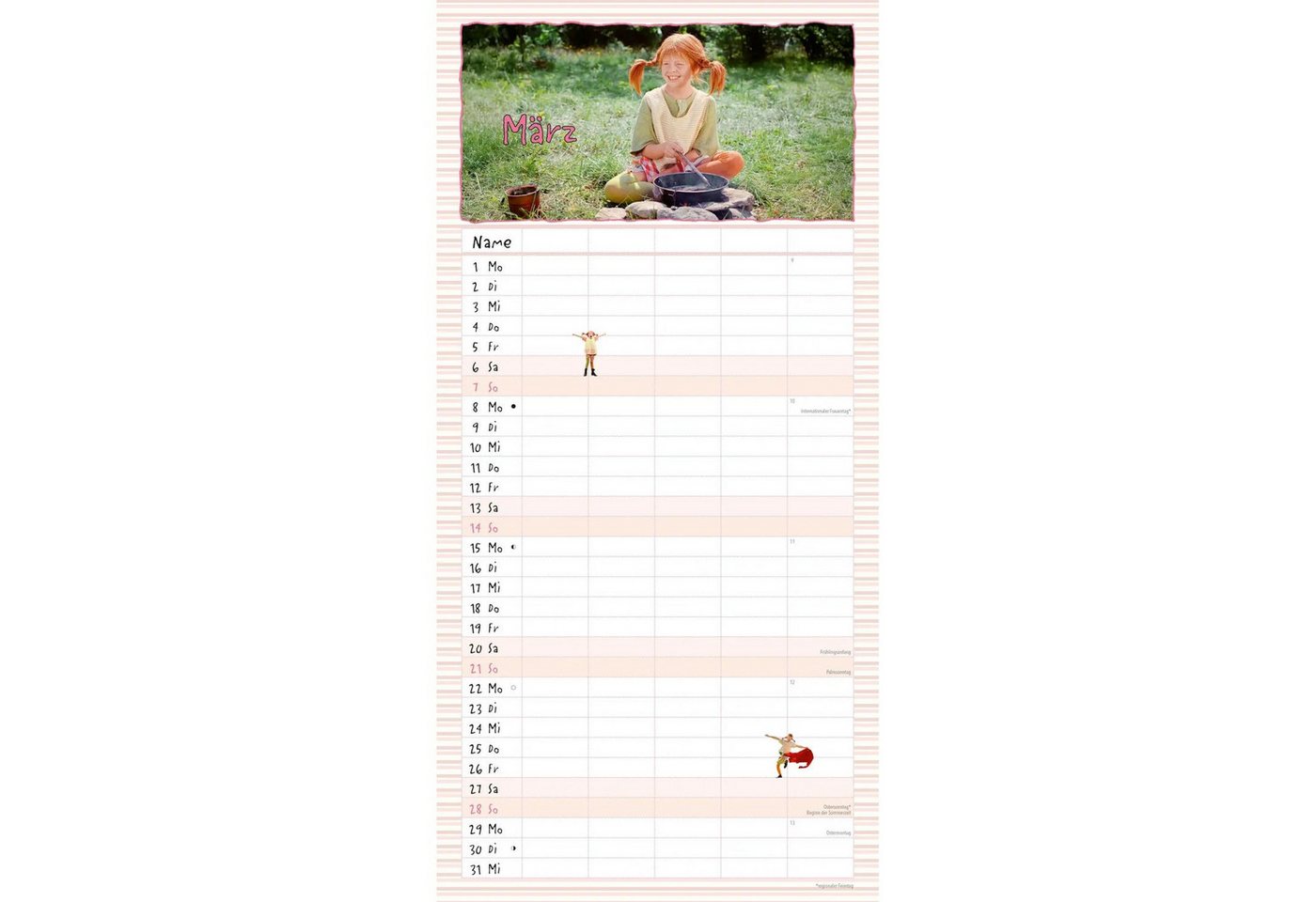DUMONT Wandkalender Familienplaner Pippi Langstrumpf 2027 Bild 2