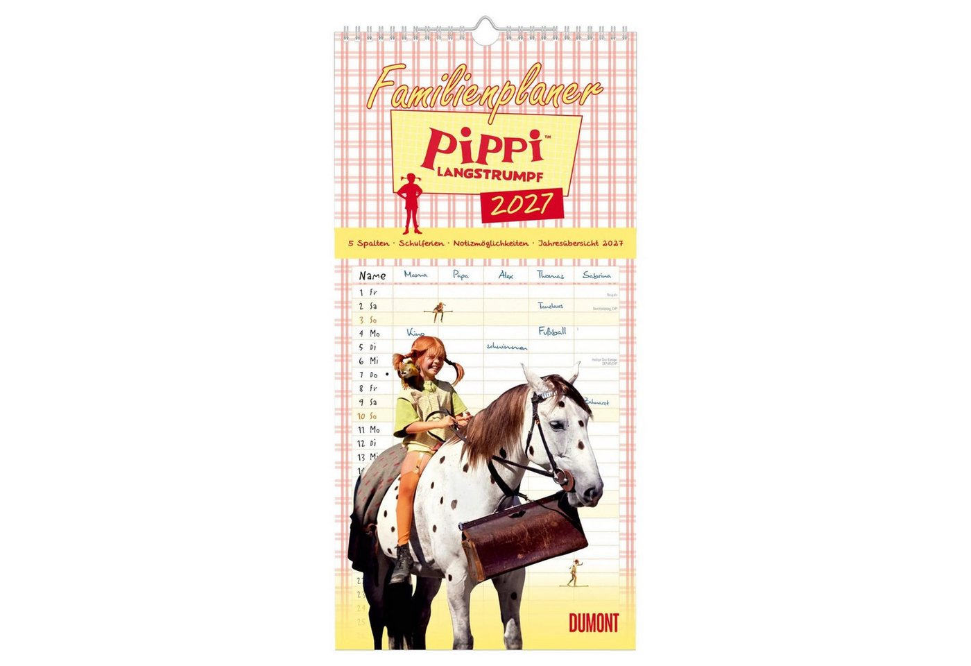 DUMONT Wandkalender Familienplaner Pippi Langstrumpf 2027 Bild 3