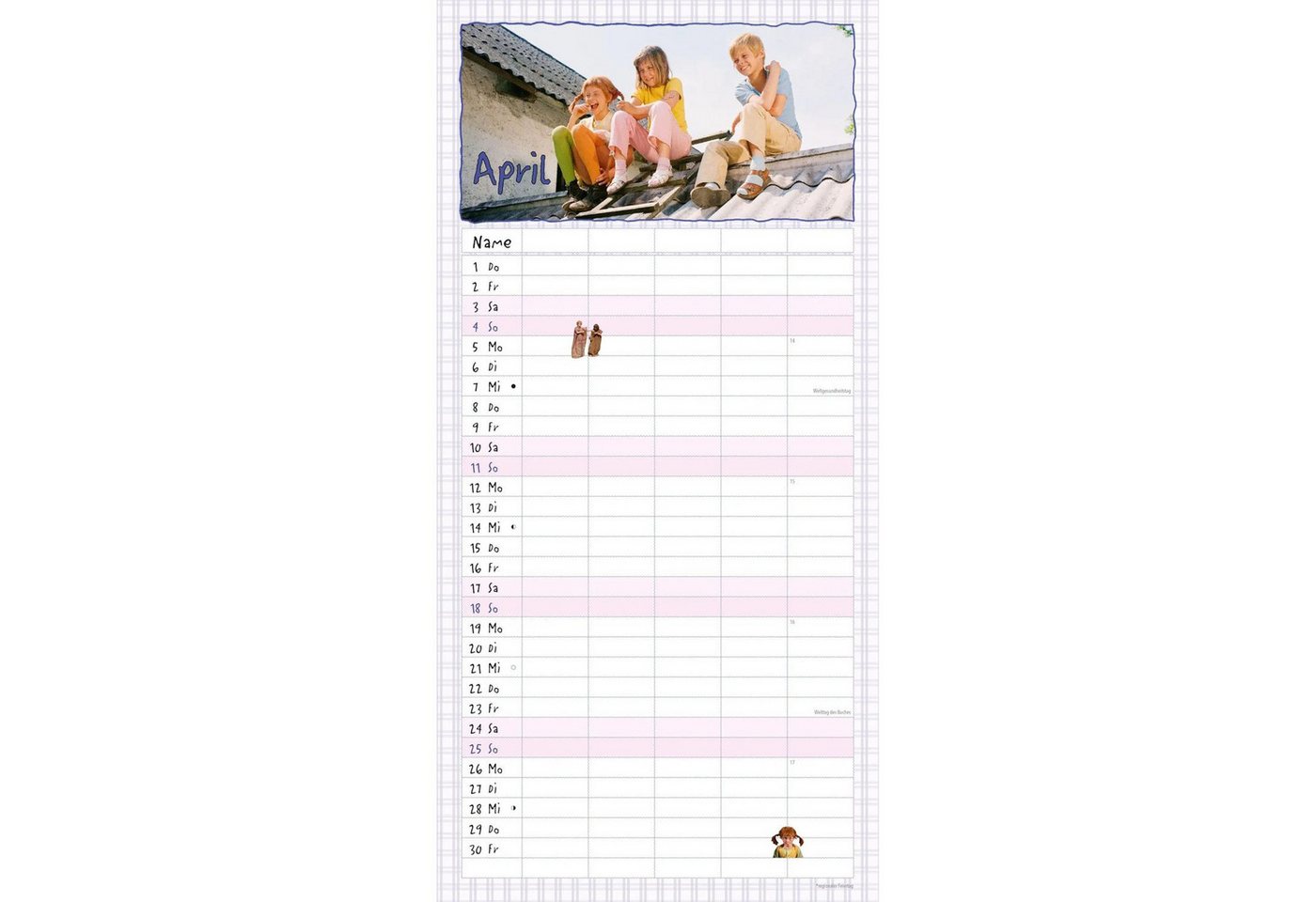 DUMONT Wandkalender Familienplaner Pippi Langstrumpf 2027 Bild 4