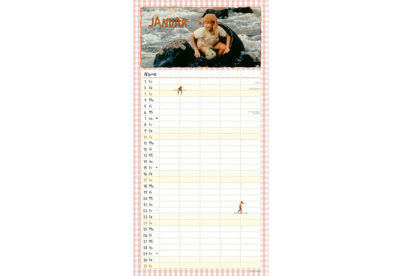 DUMONT Wandkalender Familienplaner Pippi Langstrumpf 2027 Bild 5