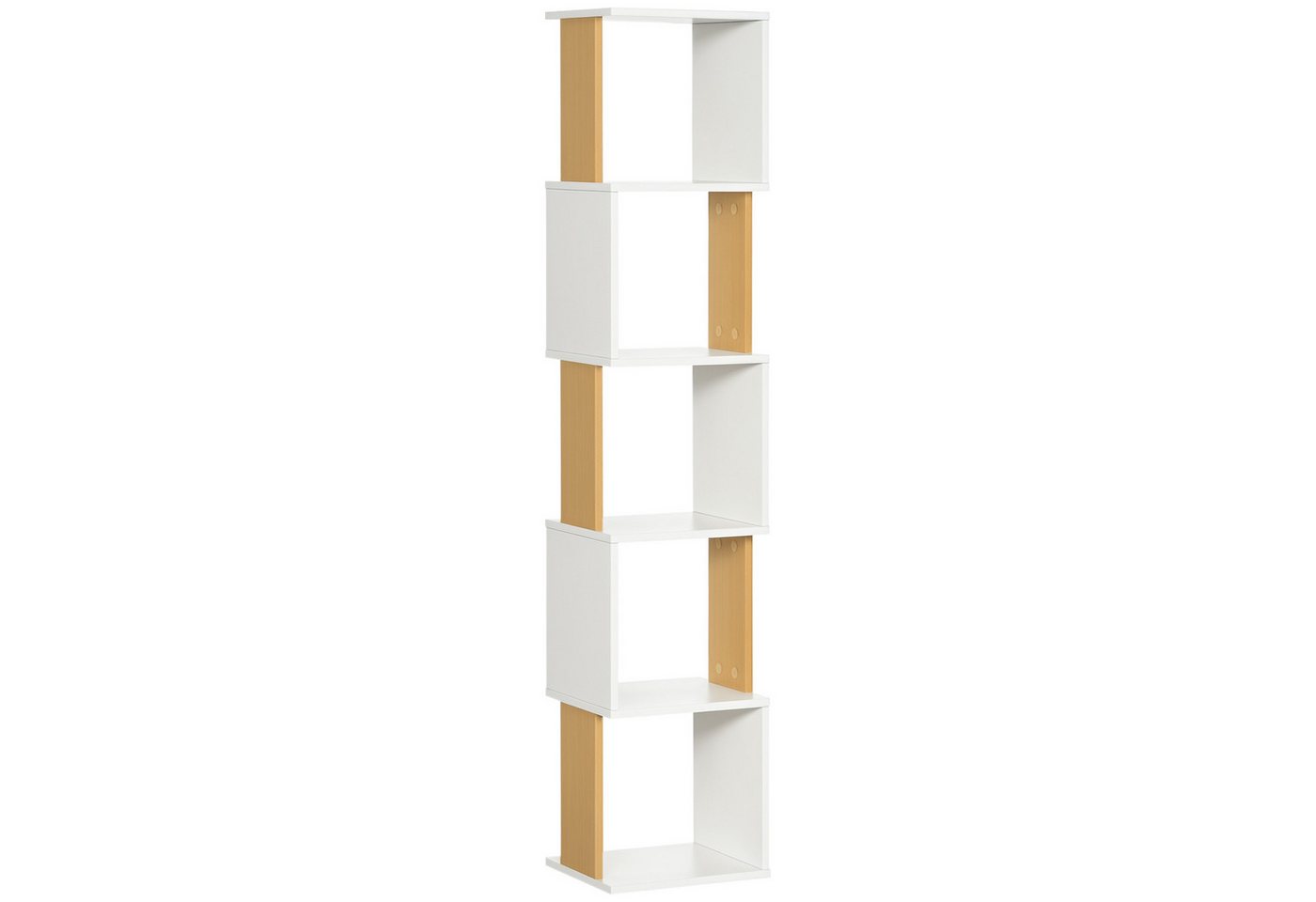 MC Star Bücherregal S-förmiges Bücherregal mit 5 Ablagen für Wohnzimmer, oder Büro, 33 x 28 x 161 cm, Weiß Bild 3