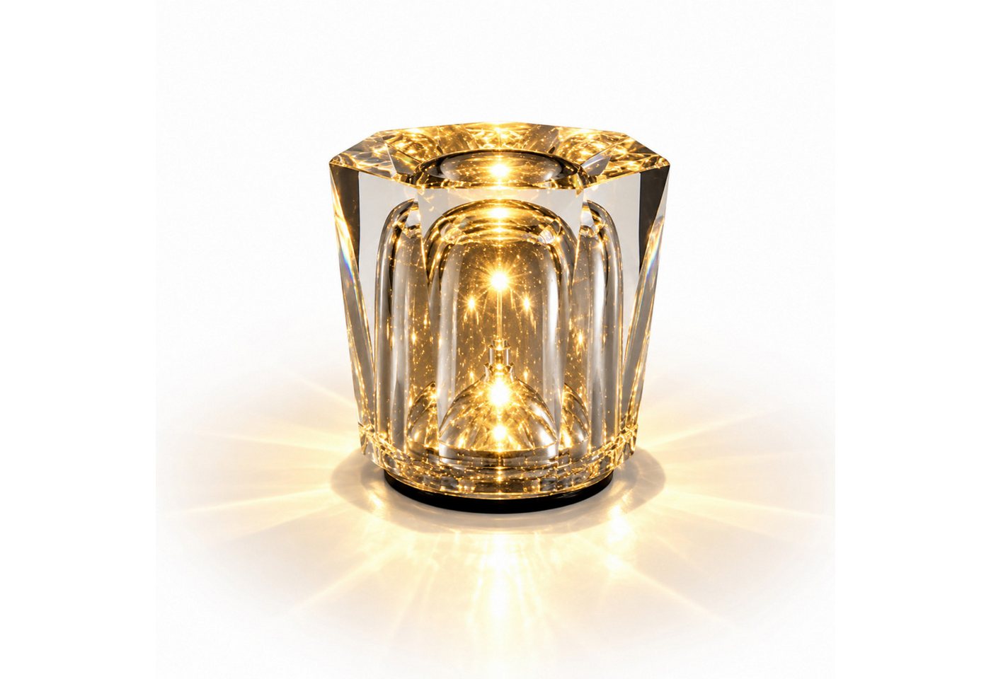Fyrove Nachttischlampe Kristall Tischlampe Nachtlicht, Echtes Kristall Stimmungslicht, mit 3 Helligkeitsstufen, Akku LED Ambiente Lampe, Warmweißes Dekolicht für Schlafzimmer Wohnzimmer, Valentinstagsgeschenk Weihnachtsgeschenk Geburtstagsgeschenk Bild 2