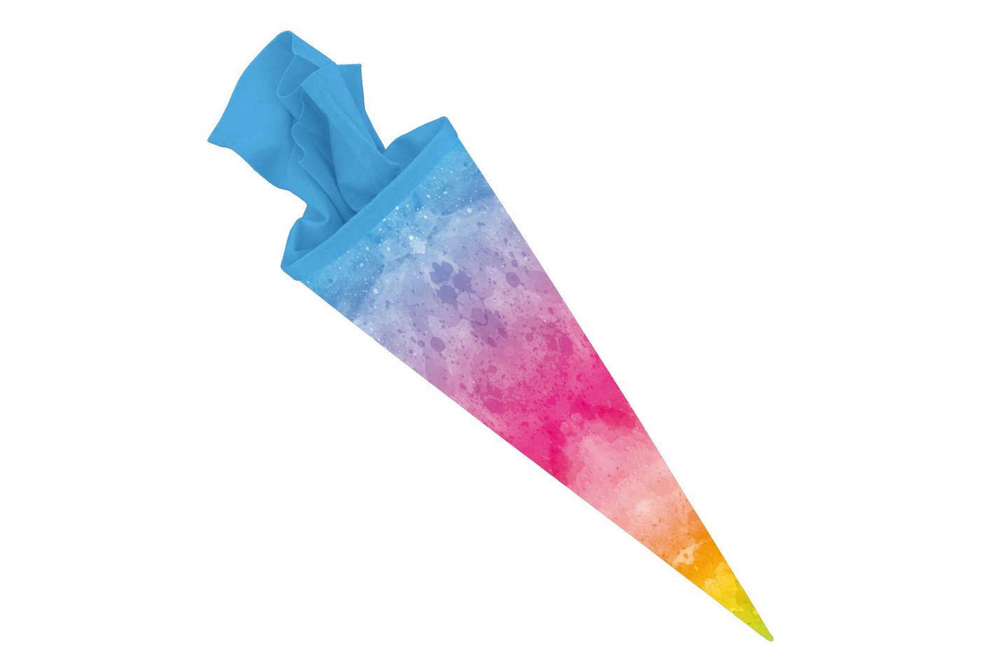 itenga Schultüte ITENGA Schultüte 70cm rund Muster REGENBOGEN Wasserfarben mit Filzvers